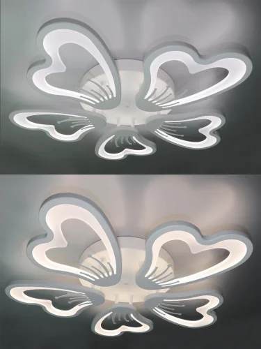 Люстра потолочная LED с пультом INNOVATION STYLE 83030 Natali Kovaltseva белая на 1 лампа, основание белое в стиле хай-тек с пультом фото 7
